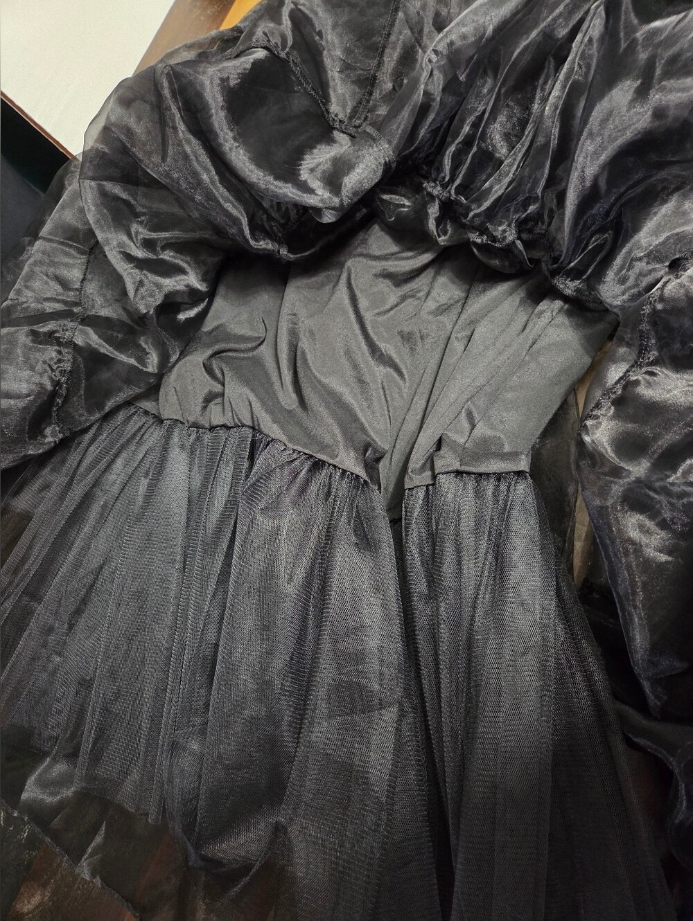 Francesca Black Sheer Tiered Maxi Skirt - Picture 5 of 6